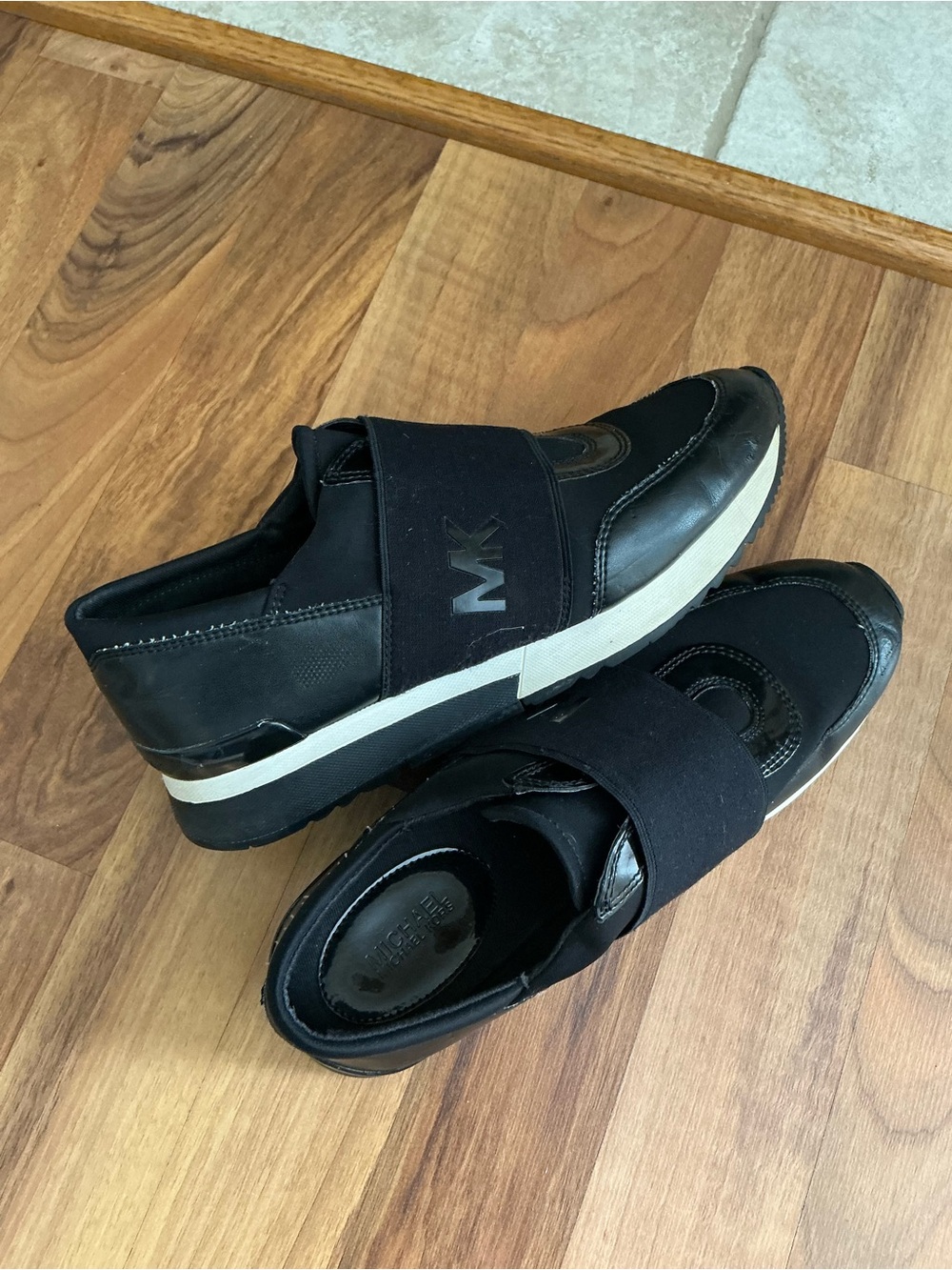 Michael Kors Black Slip-On Elastic Band Sneakers